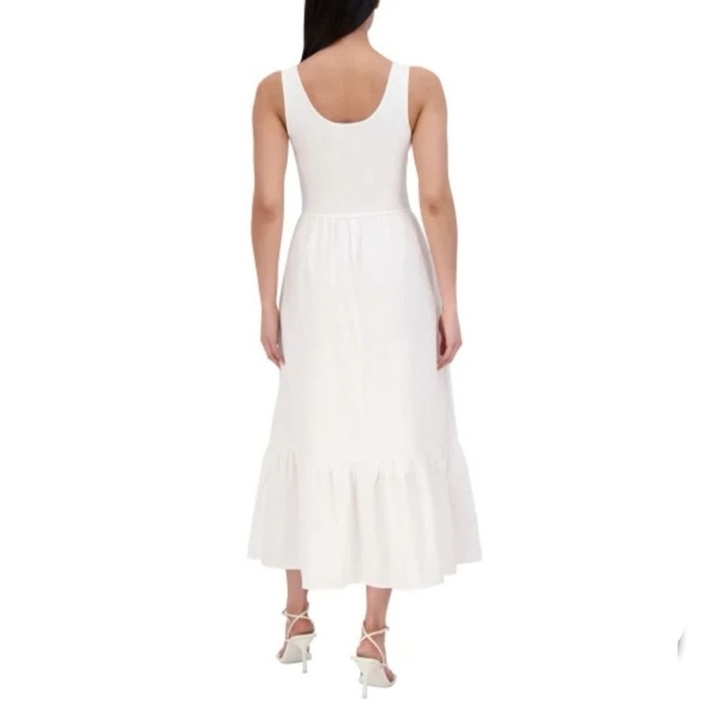 STEVE MADDEN Cotton Scoop Neck Maxi Summer Dress White Sleeveless NWT - Picture 5 of 8